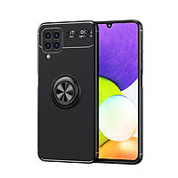 Силіконовий чохол для Samsung Galaxy M22 чорний матовий з кільцем