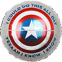 Фольгированный шарик КНР 18" (45 см) Круг Щит Капитан Америка