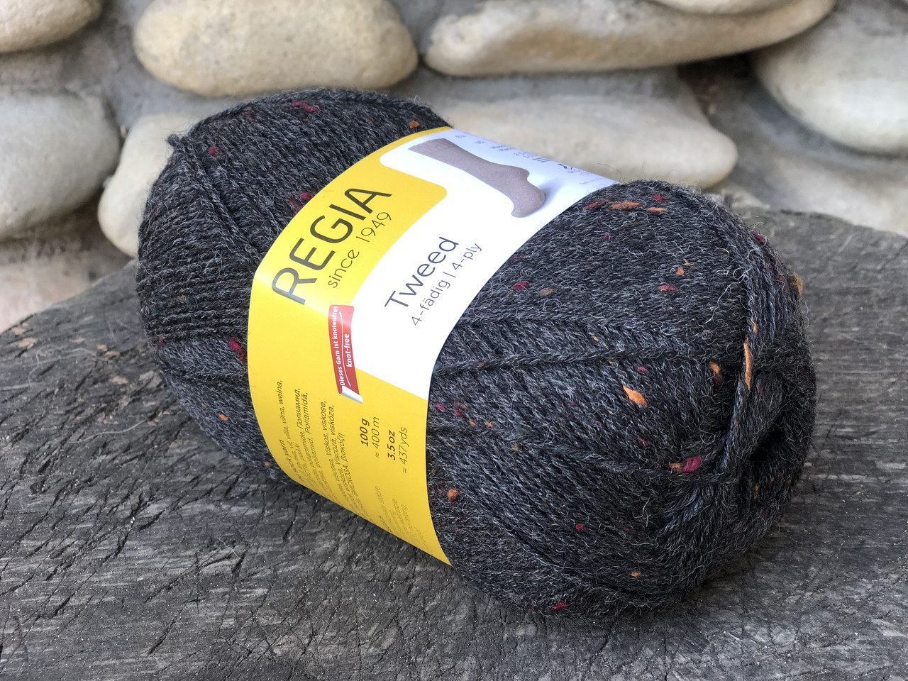 Одноколірна носкова пряжа Regia Tweed 4-ply 100 г., фото 1