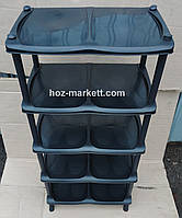 Полиця для взуття на 5 ярусів чорна еліфція