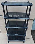 Полиця для взуття на 5 ярусів чорна еліфція, фото 2