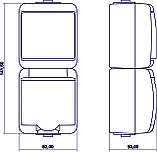 Розетка+вимикач IP54 Karlik JUNIOR 4WGHP-1sd коричневий з заземленням кришкою прозорою зовнішній (мікс вертильний), фото 4
