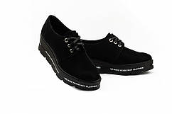 Туфлі жіночі чорні із натуральної замші