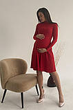 Червона сукня для вагітних та годуючих мам трикотажна приталеного крою, 5287138-К, фото 4