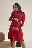 Червона сукня для вагітних та годуючих мам трикотажна приталеного крою, 5287138-К, фото 2