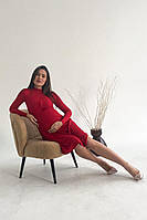 Красное платье для беременных и кормящих мам трикотажное приталенного кроя, 5287138-К