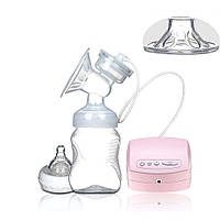 Электрический молокоотсос BREAST PUMP розовый + массажная насадка в ПОДАРОК!