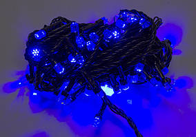 Гірлянда контролю електрич. Рубін 100LED синій,чорний провід №1281-02
