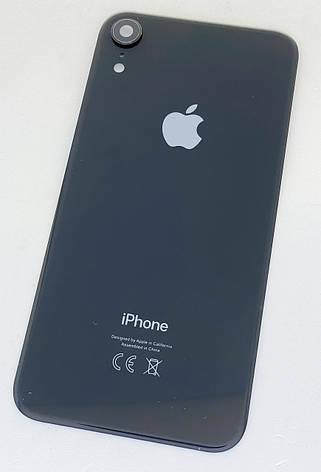 Задня кришка для iPhone XR, чорна, оригінал (Китай) в комплекті скло камери, фото 1