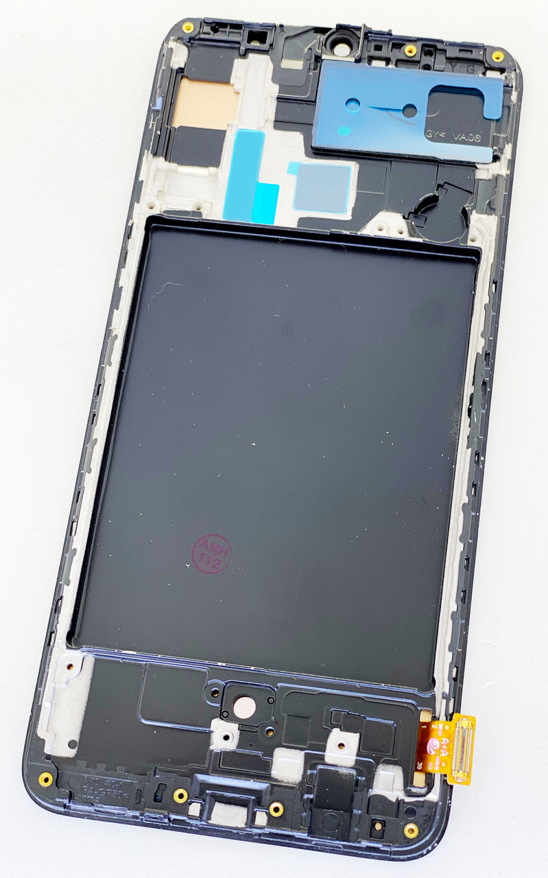 Дисплей (екран) для Samsung A705F Galaxy A70 + тачскрин, чорний, з передньою панеллю, OLED