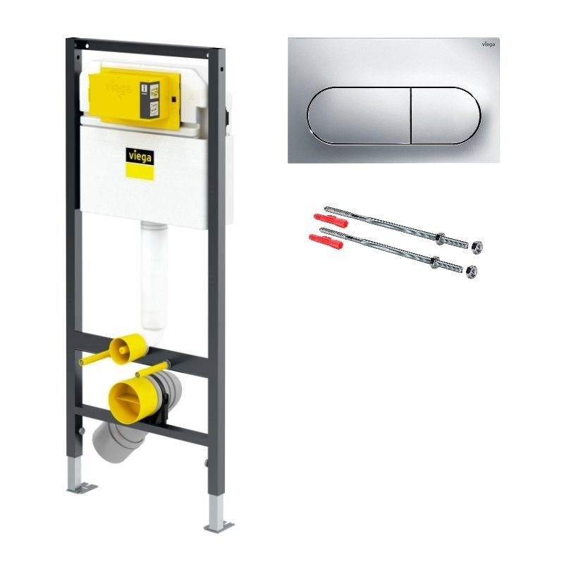 Система інсталяції для туалету VIEGA Prevista Dry 771973+678630+773748 з кнопкою хром 71952, фото 1