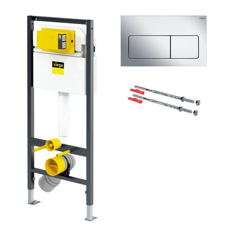 Система інсталяції для унітазу VIEGA Prevista Dry 771973+678630+773717 з кнопкою хром 71953, фото 1