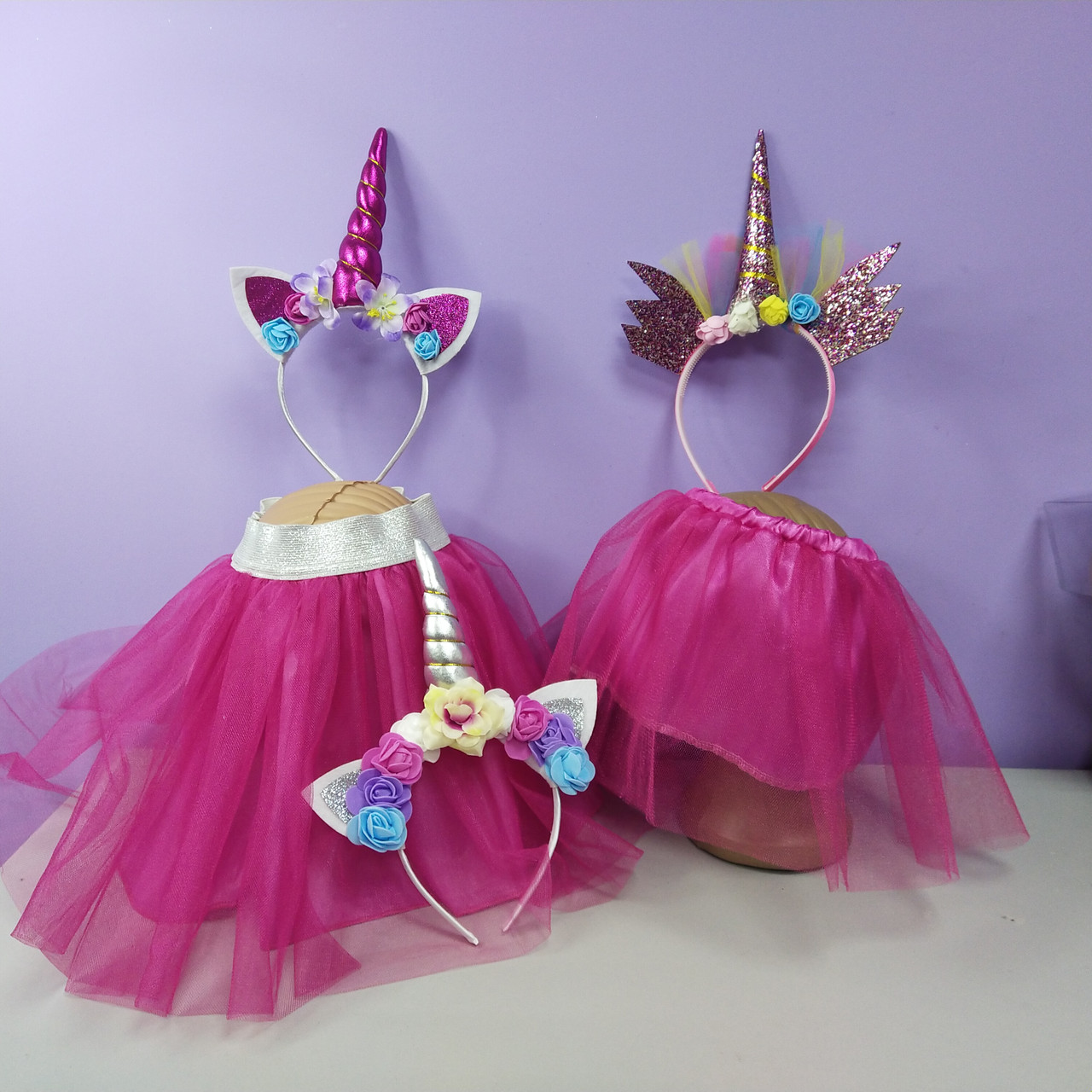 Набір новорічний єдиноріг 3-8 років спідниця  крила та обруч золото колір Пинки Пай, фото 1