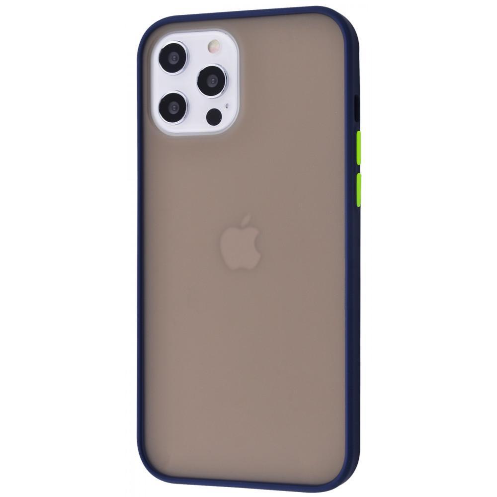 Протиударний матовий чохол для iPhone 13 Pro синій бампер