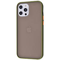 Протиударний матовий чохол для iPhone 13 Pro хакі бампер