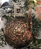 Ялинкова іграшка коричневий шар 10cm Goodwill (ціна за 1 штуку), фото 2