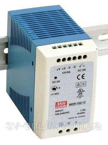 MDR-100-24, MDR-100-12, MDR-100-48 — однофазні джерела живлення Mean Well (на DIN-рейку), фото 1