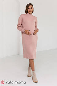 Тепла сукня для вагітних та годуючих з трикотажу "Maisie Warm" розмір S Юла Мама Рожевий