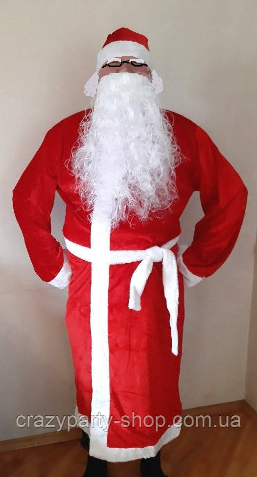 Взрослый Карнавальный Костюм Деда Мороза Велюровый Размер 50-56 ...