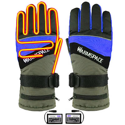 Зимові рукавички з підігрівом лижні uWarm GF0126 з акумуляторами 2000mAh, до 4-х годин, розмір L, сині
