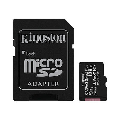 Карта пам'яті Kingston 128Gb, micro SD, Class 10, Canvas Select Plus