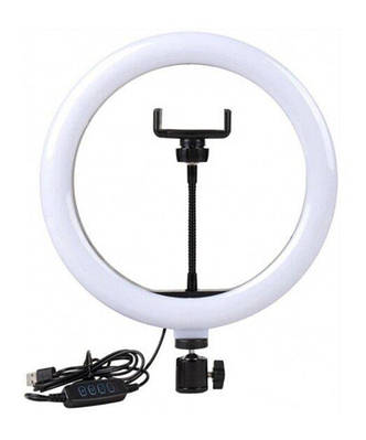 Кільцева LED лампа / Селфі кільце 32см з тримачем для телефону і трьома режимами освітлення з пультом