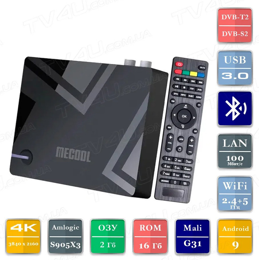 Смарт ТВ приставка Mecool K5 DVB S2 + T2/C 2/16 Гб Smart TV Box Андроид ТВ бокс