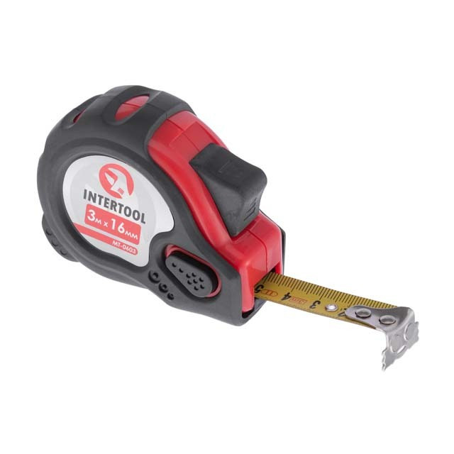 Рулетка сталева з фіксатором 3 м INTERTOOL MT-0603, фото 1