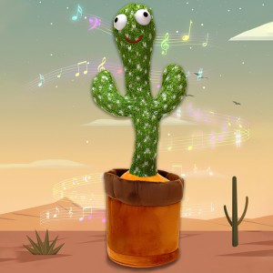 Грандіозний кактус, що співає пісні з підсвічуванням Dancing Cactus TikTok іграшки Повторення кактуса кактуса зелений