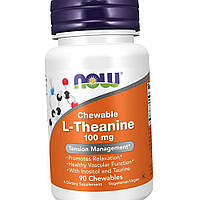 Теанин NOW Theanine 100 mg Chewable 90 жев. таблеток