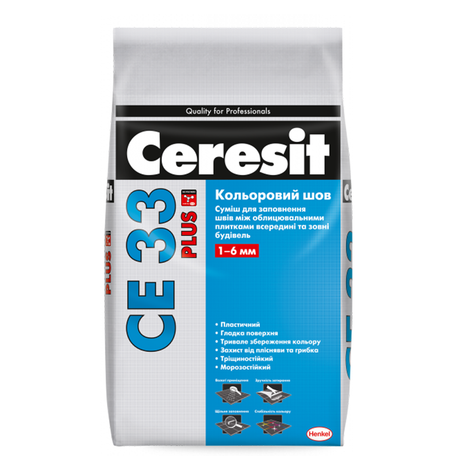 Затирка для швів Ceresit CE-33 Plus (2 кг) білий №100