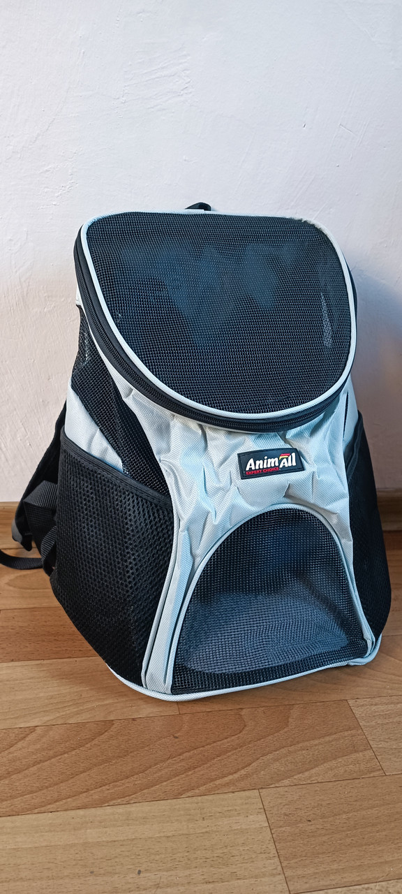 Рюкзак-переноска для кішок і собак HJ-136-1 (31х25х35 см) сірий, фото 1