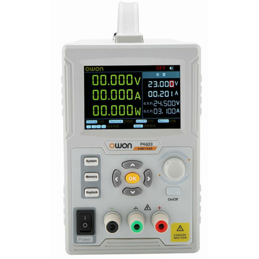Лабораторний блок живлення OWON P4603, 180Вт, 60B, 3A