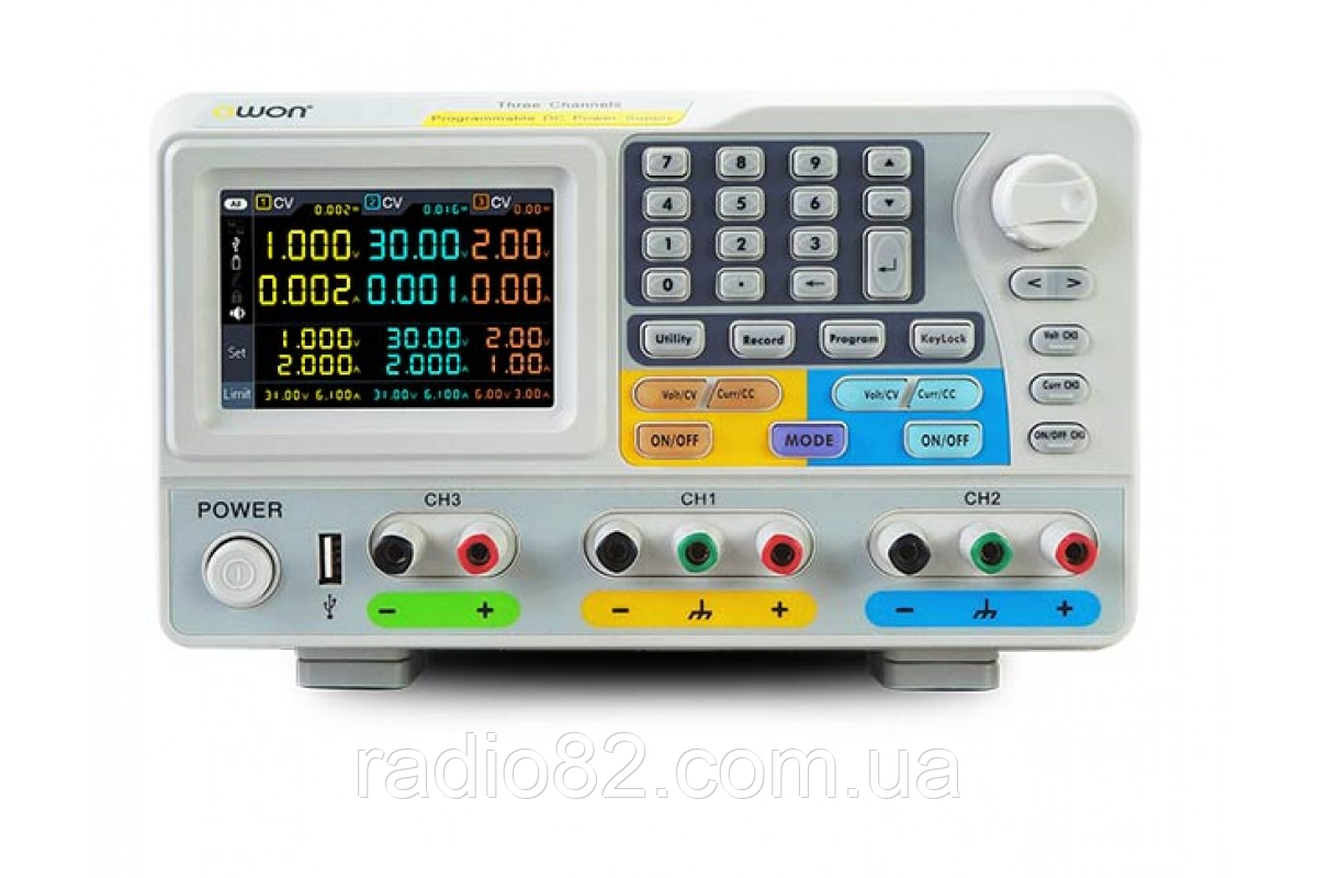 Лабораторний блок живлення OWON ODP3033, 3 канали: 2(30В/3А), 1х(6В/3А)