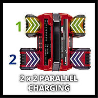 Зарядне Einhell для чотирьох акумуляторів Einhell 2x2 Power X-Quattrocharger 4А, фото 4
