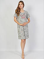 Нічна сорочка для вагітних батал Vienetta 105109 M(40/42) бавовна сіра, фото 1