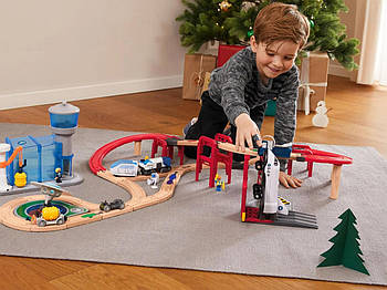🚗 Дерев'яна залізниця Playtive Space з технологією SMART 75 ел. Німеччина