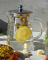 Чайник для заварки чаю 750 мл Edenberg EB-19022 Чайник глек скляний з нержавіючим ситом