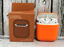 Чохол Silicone Case для AirPods 2 Slim- червоно-помаранчевий