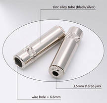Штекер-конектор під паяння FreeEnd — 3.5 мм Female 3 pin R Connector Silver метал, фото 6