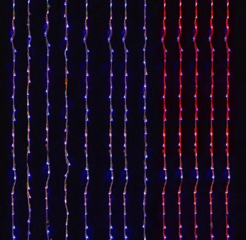 Новорічна світлодіодна гірлянда-штора Водоспад 480 LED 3м*3м кольорова RGB