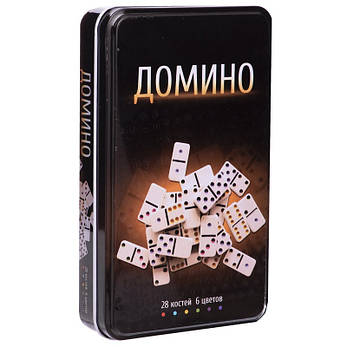 Доміно настільна гра в металевій коробці IG-3974, фото 2