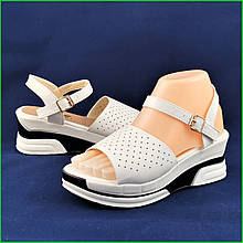 Жіночі Сандалії Босоніжки на Танкетці Платформа Білі Літні (розміри: 38,39,40) - К2