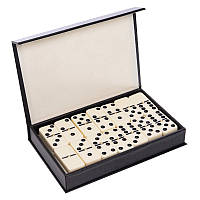 Домино настольная игра в PU коробке коричневое 5010F