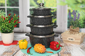 Набір каструль Benson BN-378  з гранітним покриттям з 8 предметів