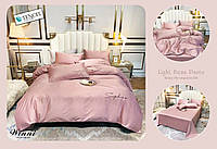 Евро комплект постельного белья из сатина высокого качества Цвет Розовый