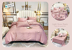 Евро комплект постільної білизни із сатину високої якості Колір Рожевий