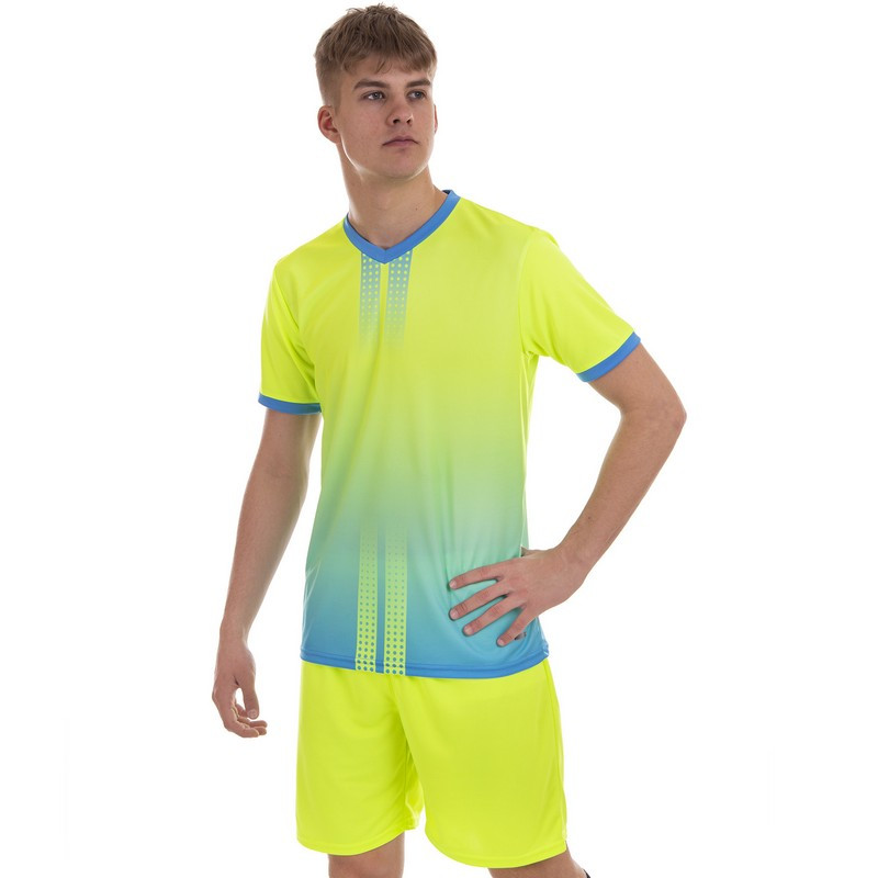 Форма футбольна спортивна чоловіча SP Sport D8826 салатовий-блакитний, фото 1