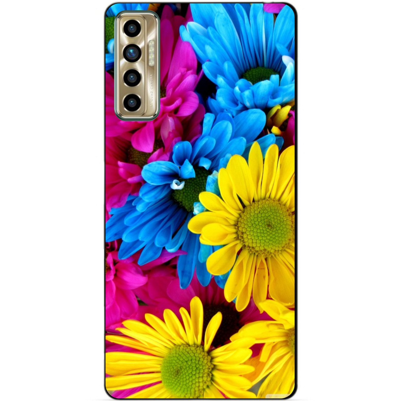 Силіконовий бампер чохол для Tecno Camon 17P з малюнком Хризантеми