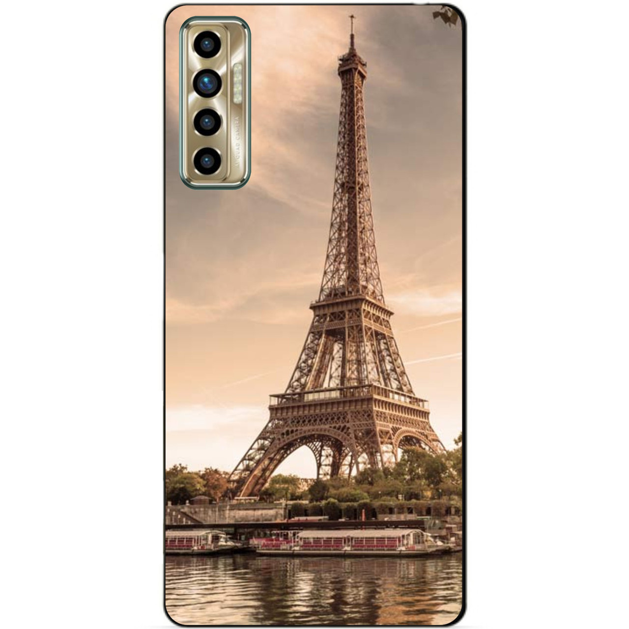 Силіконовий бампер чохол для Tecno Camon 17P з малюнком Ейфелева Вежа